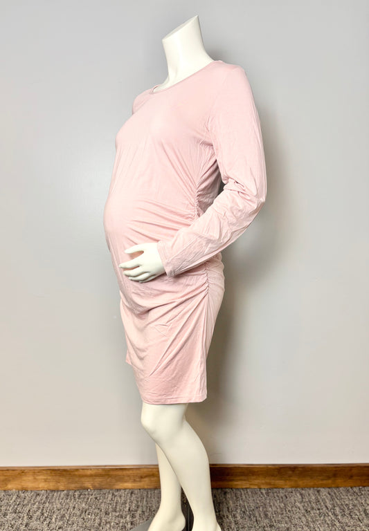 XL - Smallshow Pink Long-Sleeve Bodycon Dress