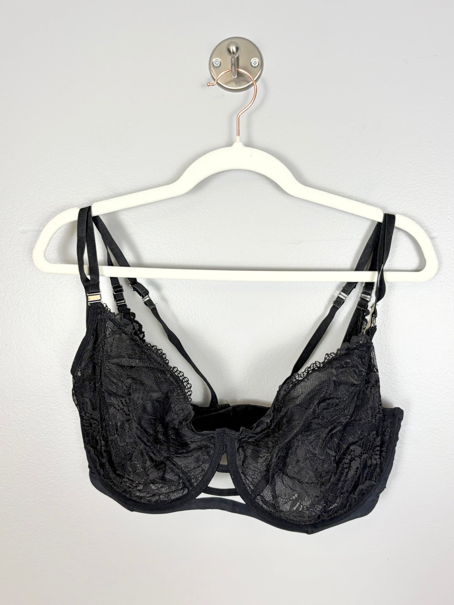 M/36J - Hot Milk Black Lace Nursing Bra