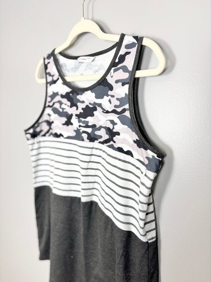 L - PatPat Camo & Stripes Nursing Tank
