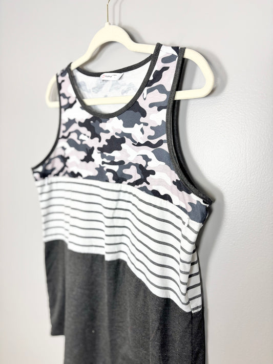 L - PatPat Camo & Stripes Nursing Tank