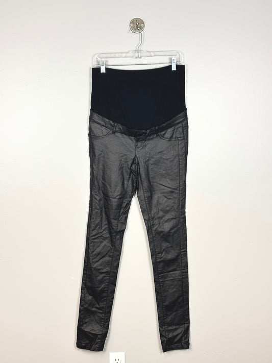 Size 31/L - MamaLicious Slim Black Coated Pants