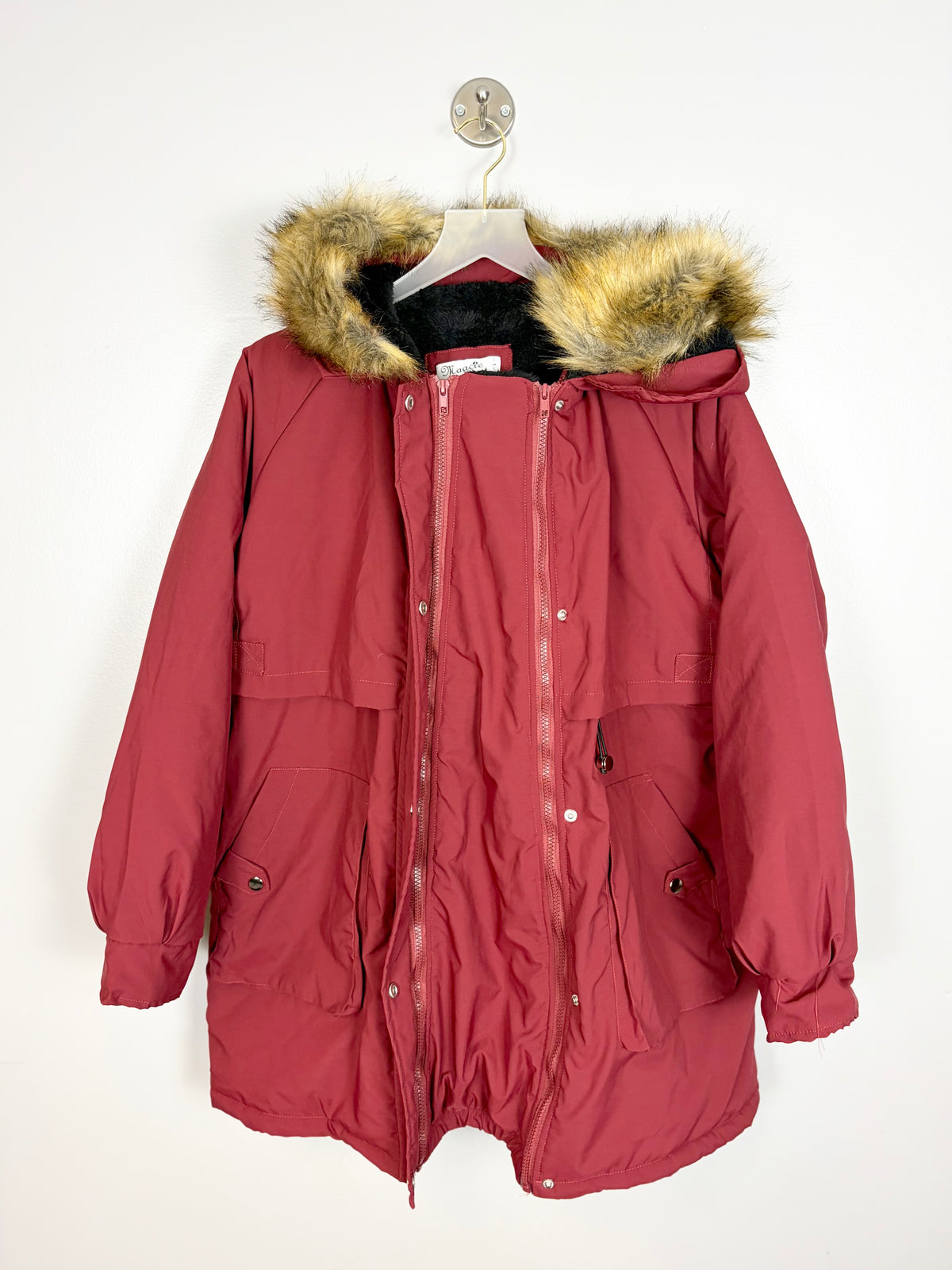 L - Maacie 3 in 1 Winter Maternity Jacket - Cranberry