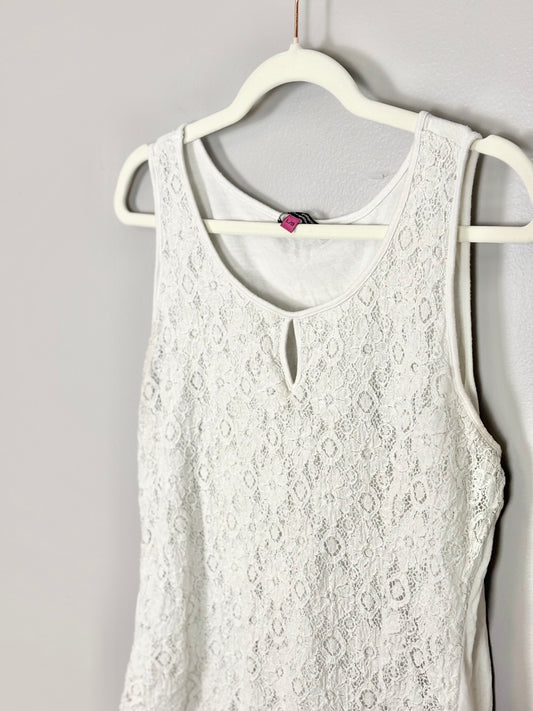 L - George White Crochet Tank