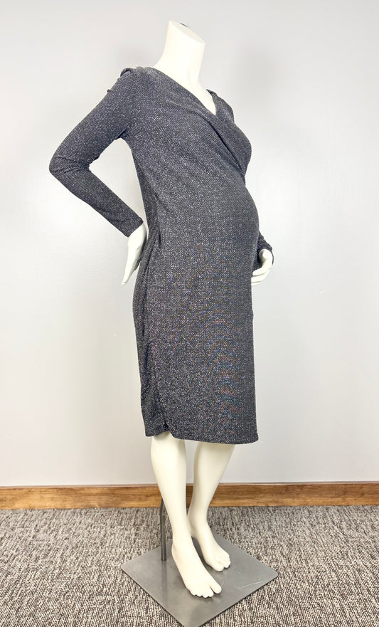 M - Thyme Charcoal Sparkle Nursing-Friendly Dress