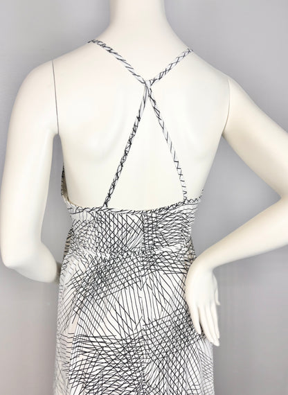L - Motherhood Abstract Lines Halter Dress