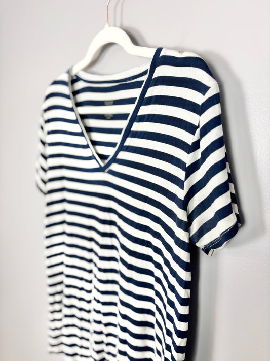 XL - Little Earthlings Navy Stripe Shirt