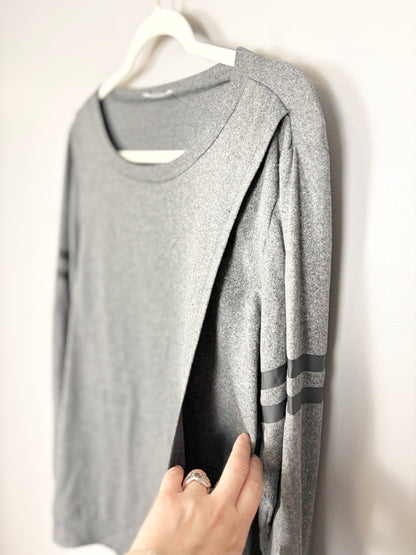 L - Dark Grey Longsleeve Nursing Shirt