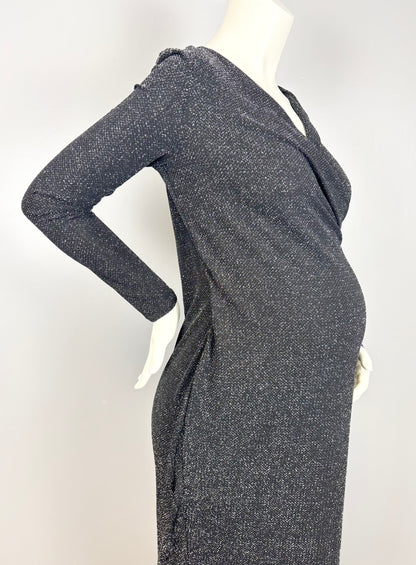 M - Thyme Charcoal Sparkle Nursing-Friendly Dress