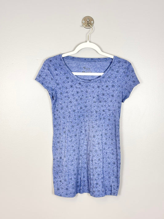 S - Thyme Blue Tiny Florals Fitted Shirt