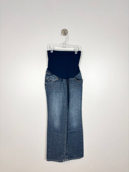 S - Indigo Blue Medium Wash Straight-Leg Jeans