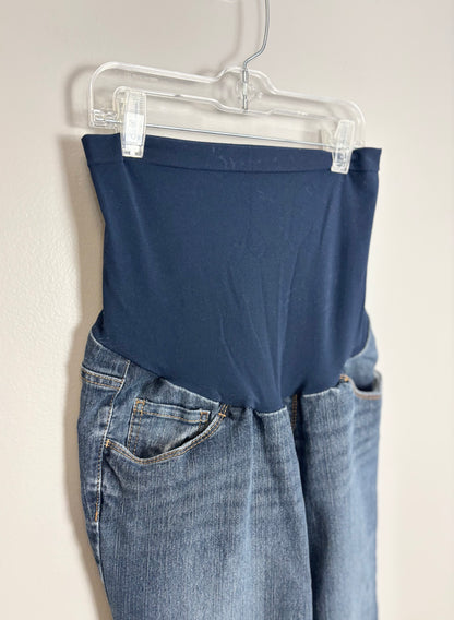 S - Indigo Blue Medium Wash Straight-Leg Jeans