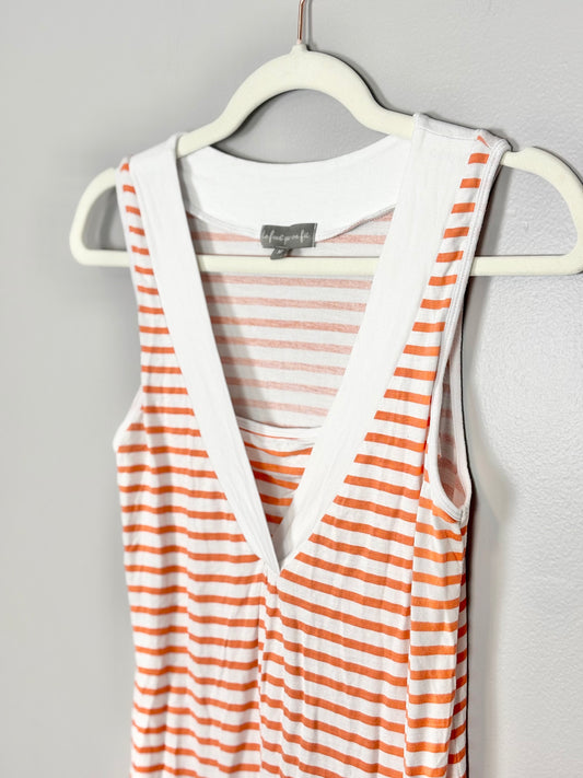 M - Le Fruit Peach Stripe Nursing Tank