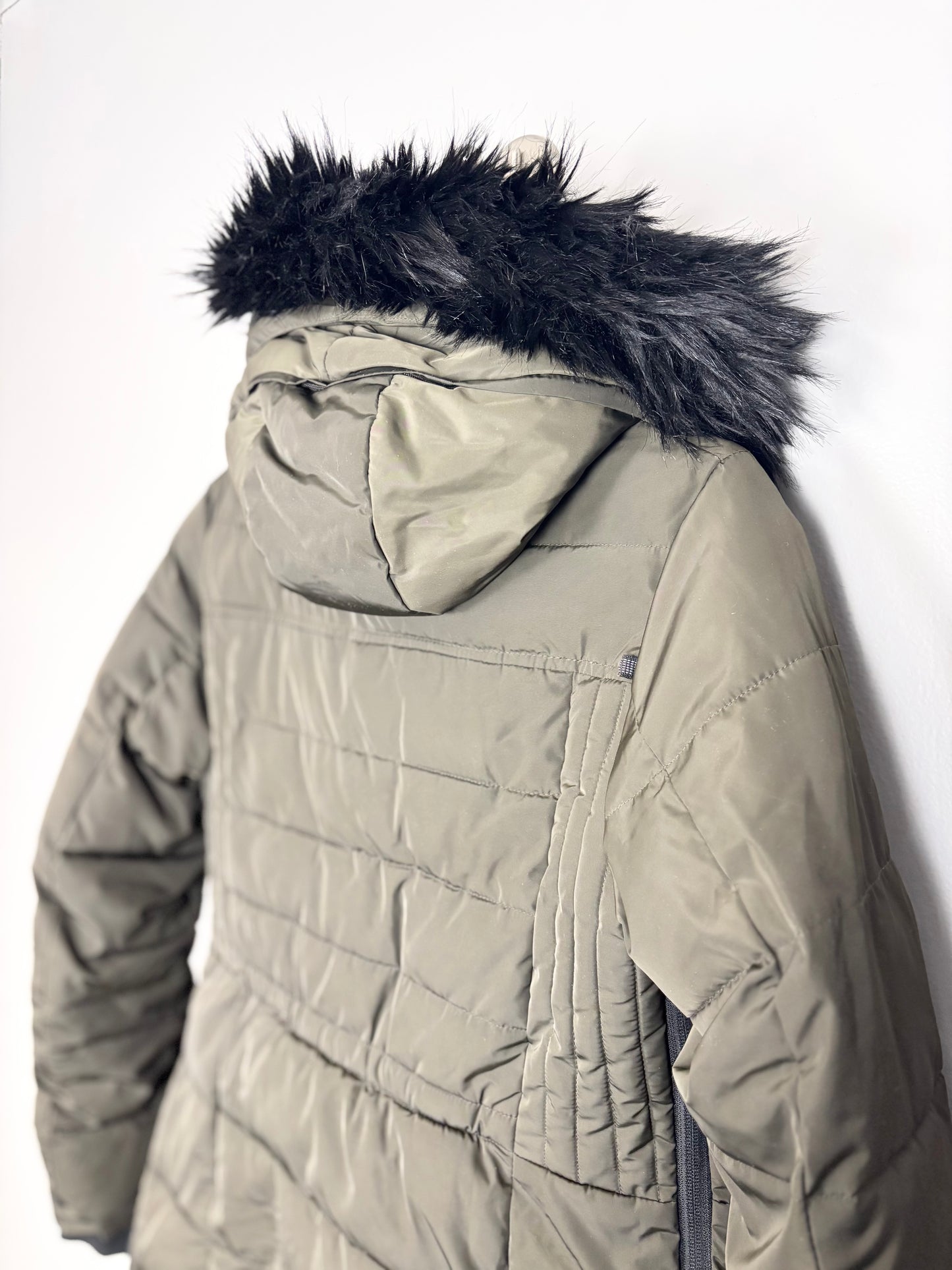 XS - Thyme Olive Green Puffer Jacket w/Maternity Insert Panel