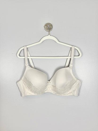 XL/42D - Thyme Cream Satin & Lace Nursing Bra