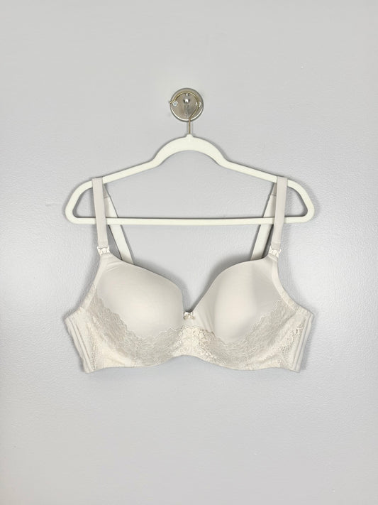XL/42D - Thyme Cream Satin & Lace Nursing Bra