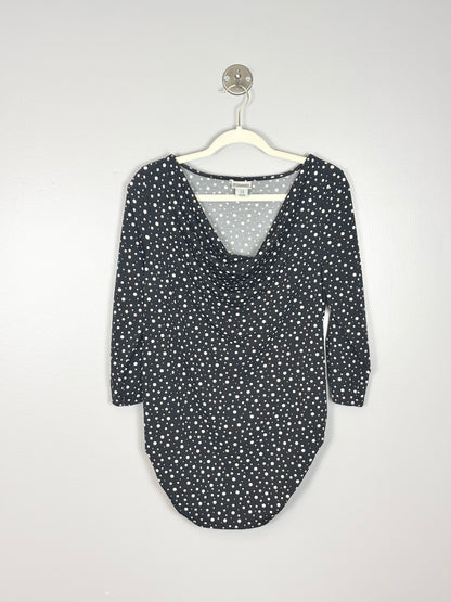 M - Motherhood Black & White Polka Dot Blouse