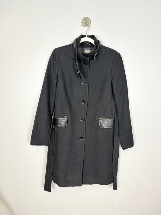 XS - Thyme Black w/Gold Buckle Dress Coat