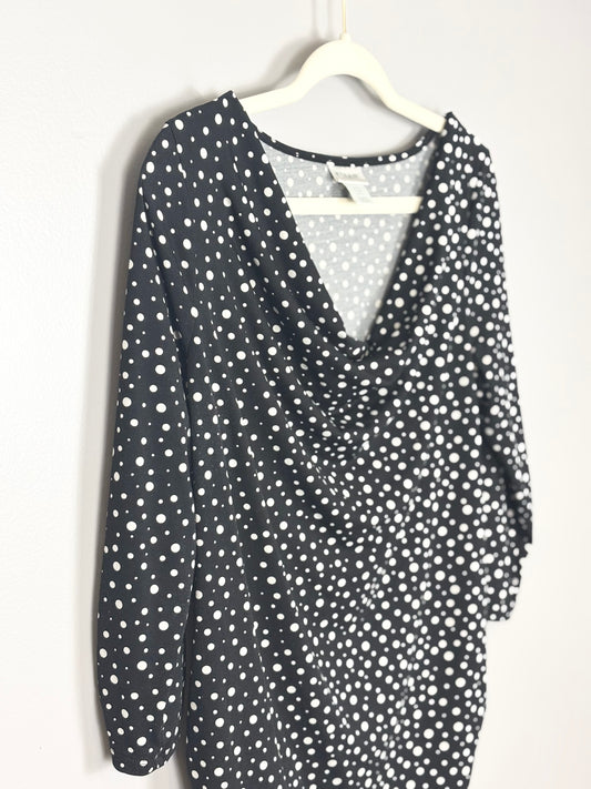 M - Motherhood Black & White Polka Dot Blouse