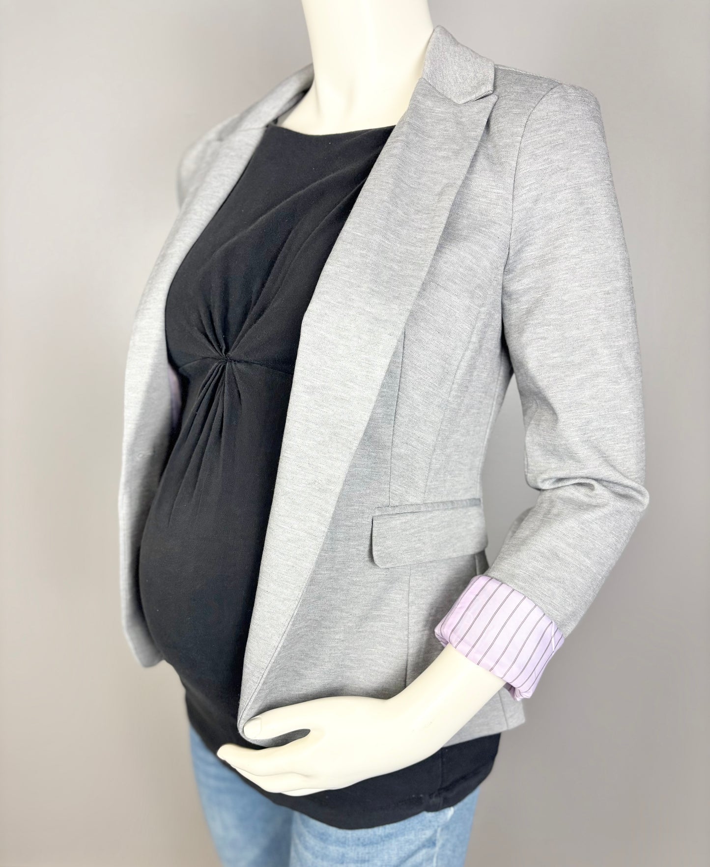 M - Suzy Shier Lavender Pinstripe Suit Jacket