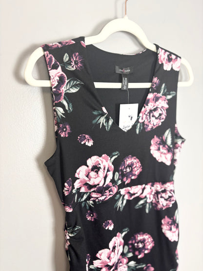 M – Stork & Babe Black Floral Bodycon Dress