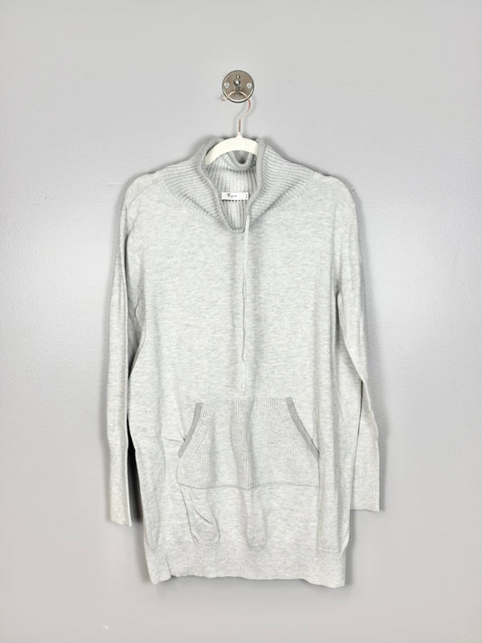 XL - Thyme Grey Cowl Neck Kangaroo Sweater