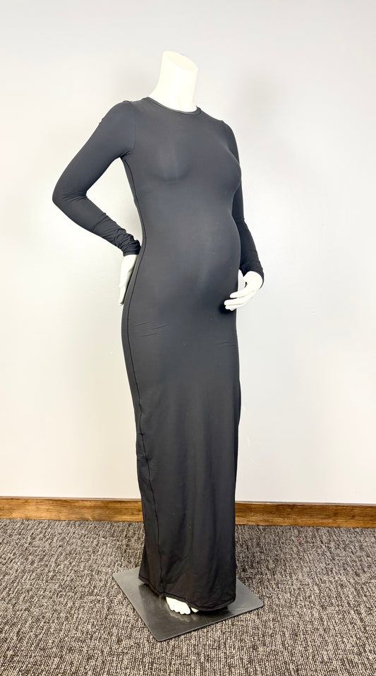XS - Skims Black Fitted Maxi Dress