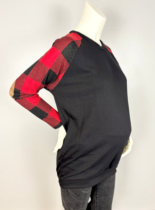 M - Cherish Buffalo Plaid Sweatshirt