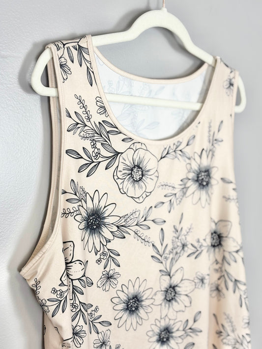 XL - SHEIN Cream Floral Tank