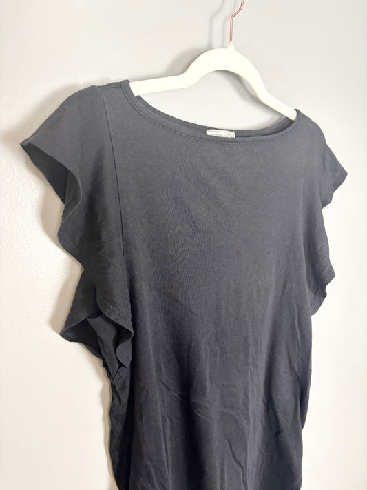 S - Gap Black Flutter Cap Sleeve Shirt