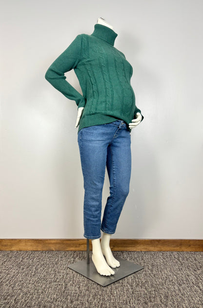 M - Emerald Green Cable Knit Sweater