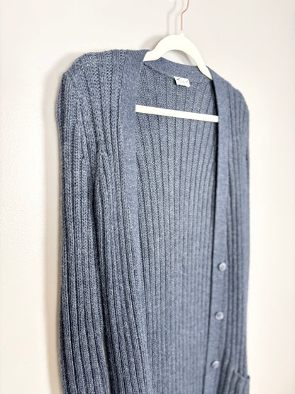 M - Thyme Long Charcoal Cardigan