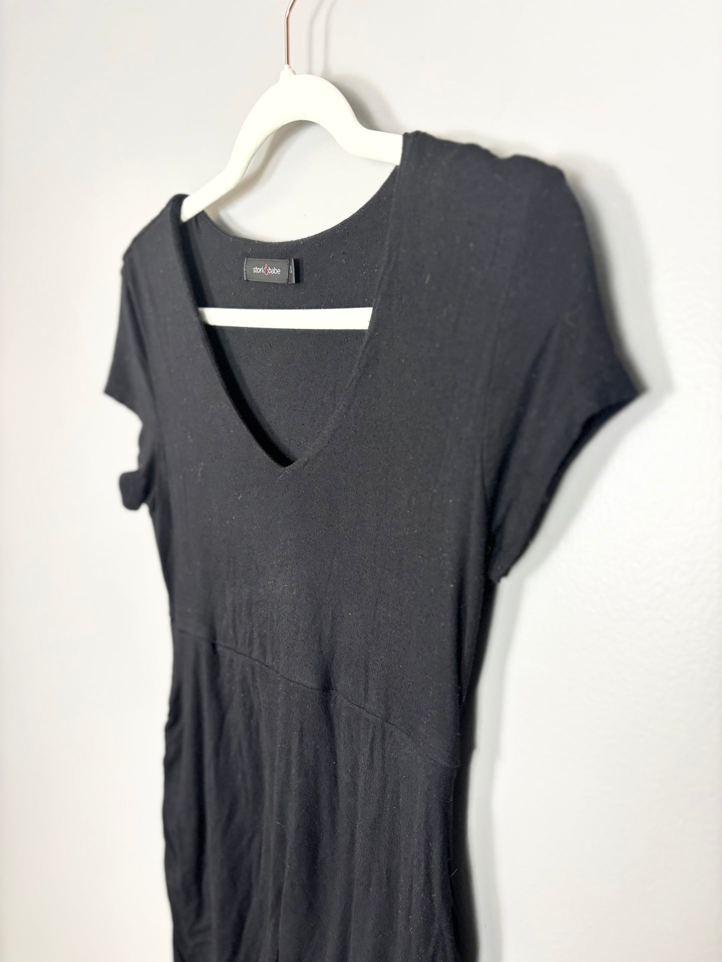 S - Stork & Babe Black Stretch Shirt