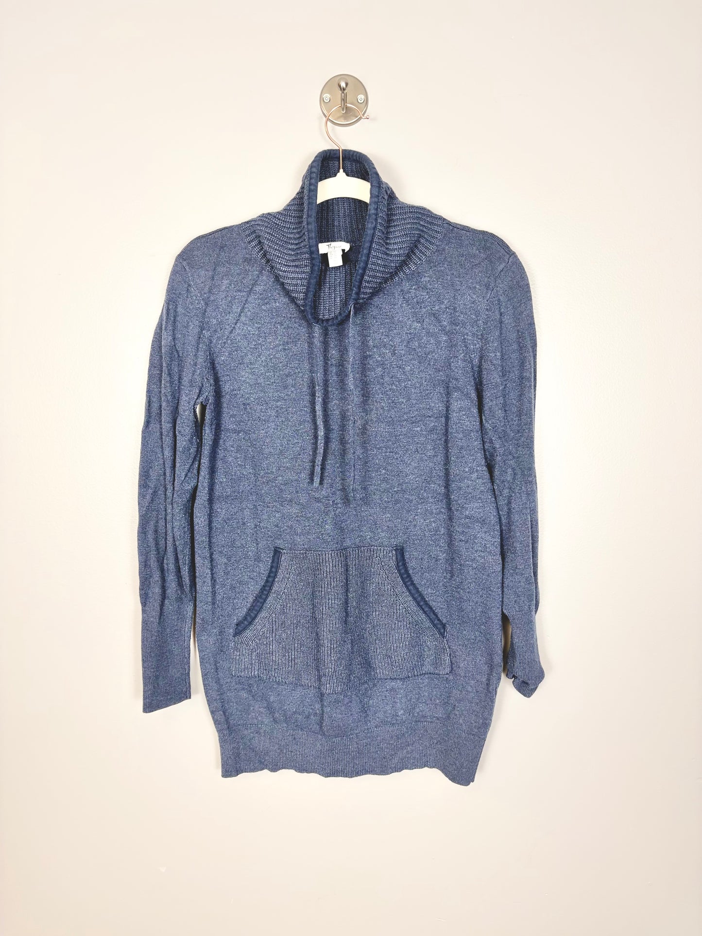 S - Thyme Navy Blue Kangaroo Sweater