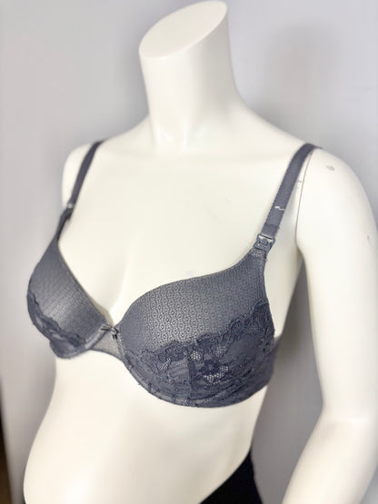 Size 34C/M/L - Thyme Smoke Grey Lace Bra