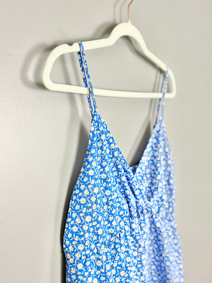 L - Blue Floral Shorts Romper