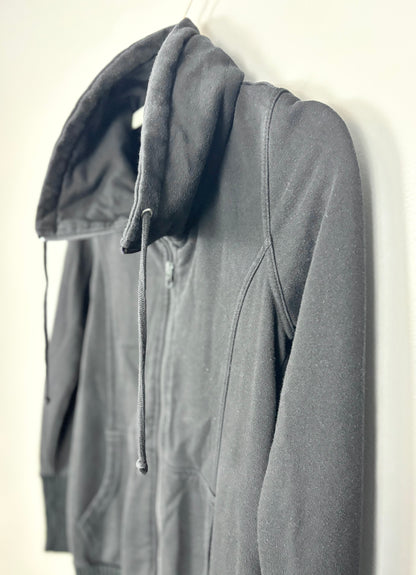S - Thyme Black Zip-Up Black Sweater