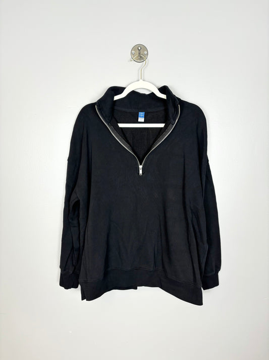 M - Old Navy Zip-Front Black Sweater
