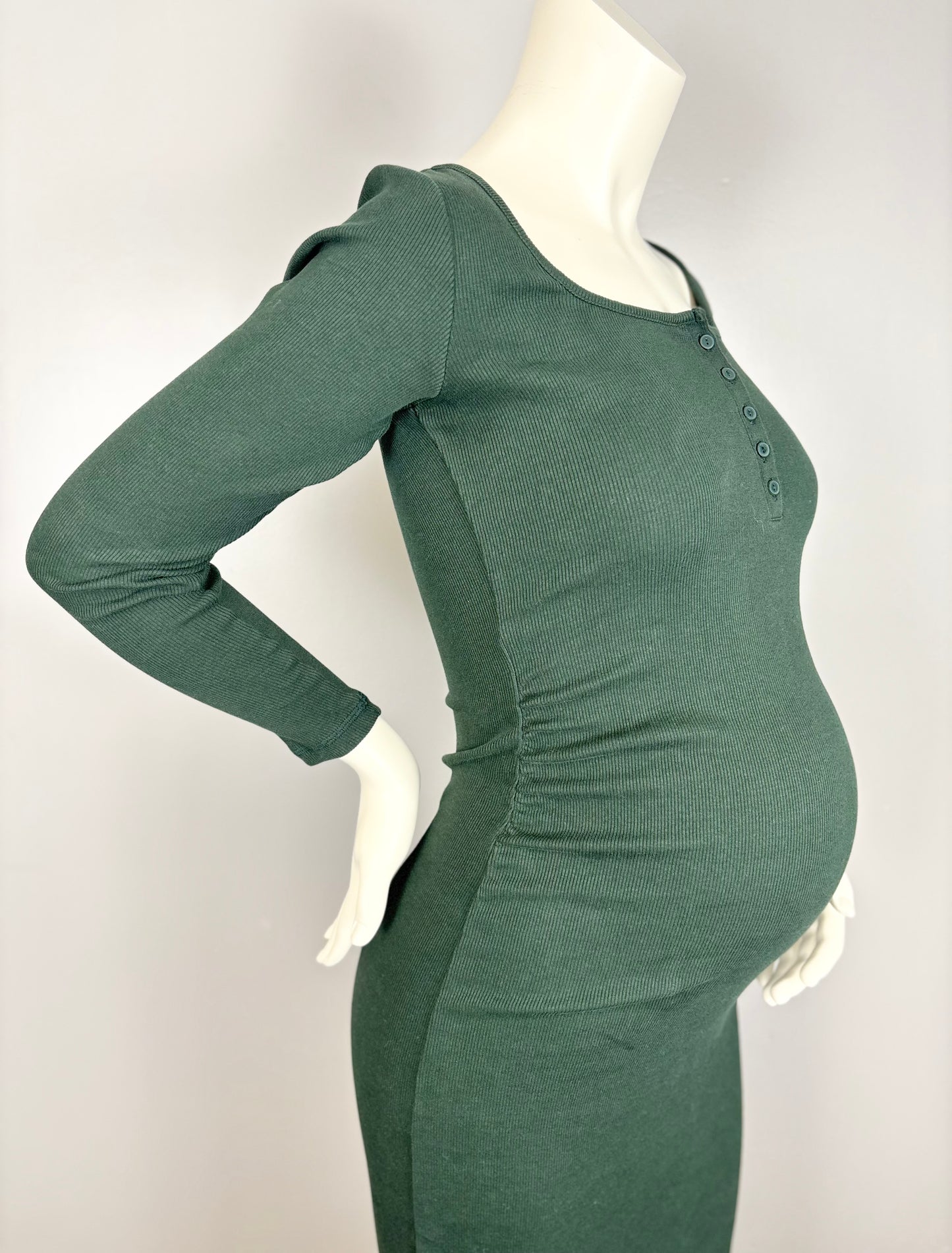 S - Old Navy Ribbed Pine Green Bodycon Dress