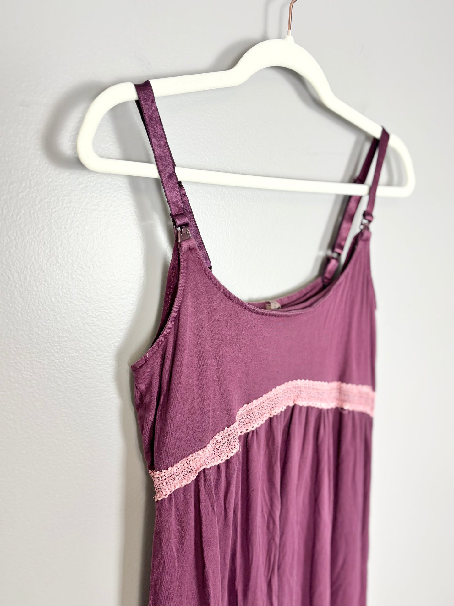 M - Thyme Eggplant Nursing Nightgown