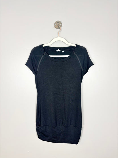 XS- Thyme Black Zippered Nursing Shirt
