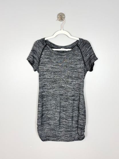 S - Thyme Short Sleeve Variegated Zipper Nursing Shirt