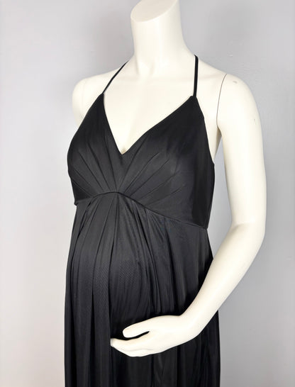L - Azazi Black Chiffon Floor-Length Gown