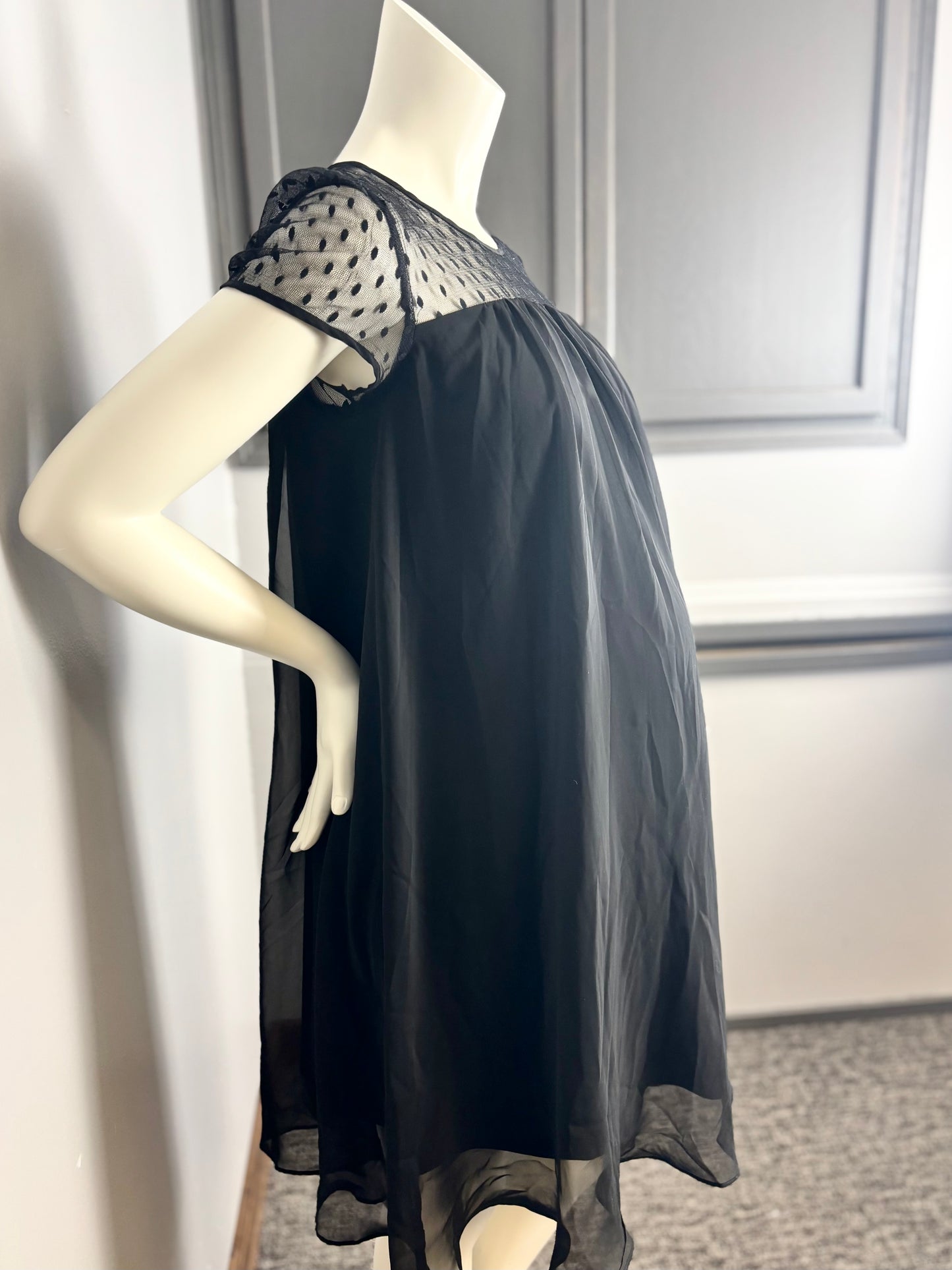 M - Thyme Black Swing Dress