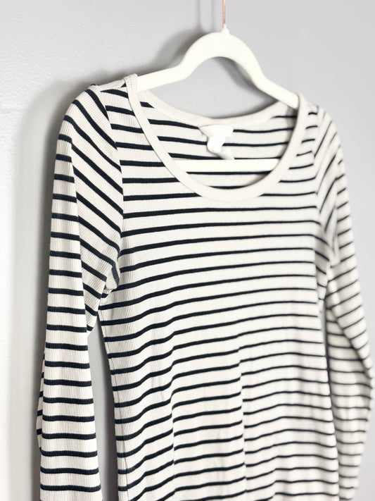 M - H & M Mama Beige Striped Shirt