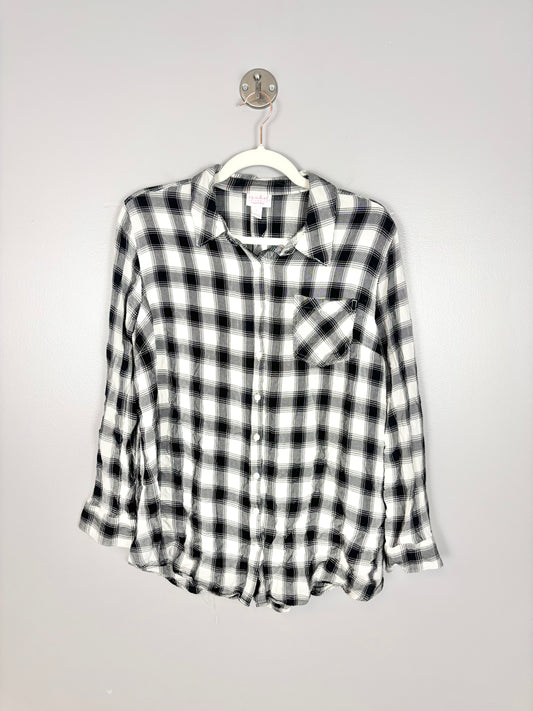L - Isabel Maternity Plaid Blouse