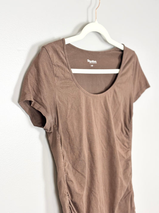 L - Suzy Sheir Chocolate Brown Shirt