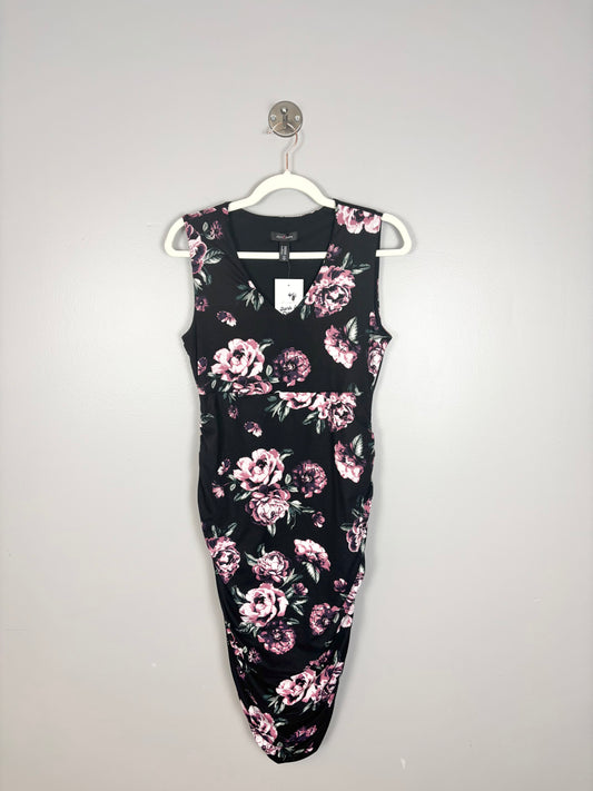 M – Stork & Babe Black Floral Bodycon Dress