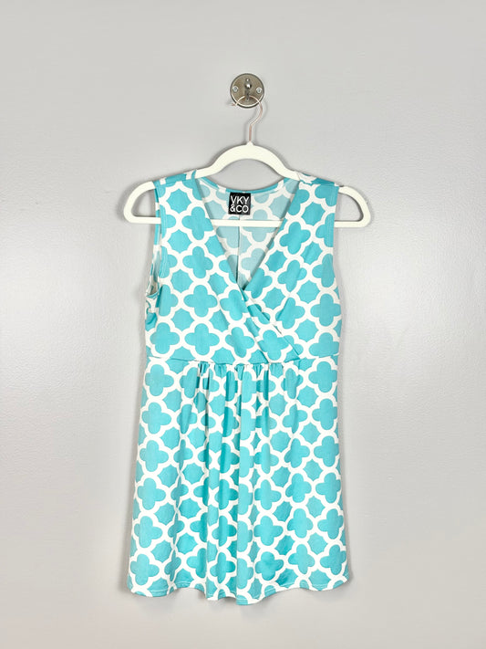 M/L - VKY & CO  Teal Moroccan-Print Sleeveless Blouse