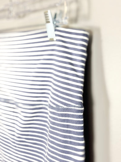 M - Thyme Smoky Blue Striped Skirt