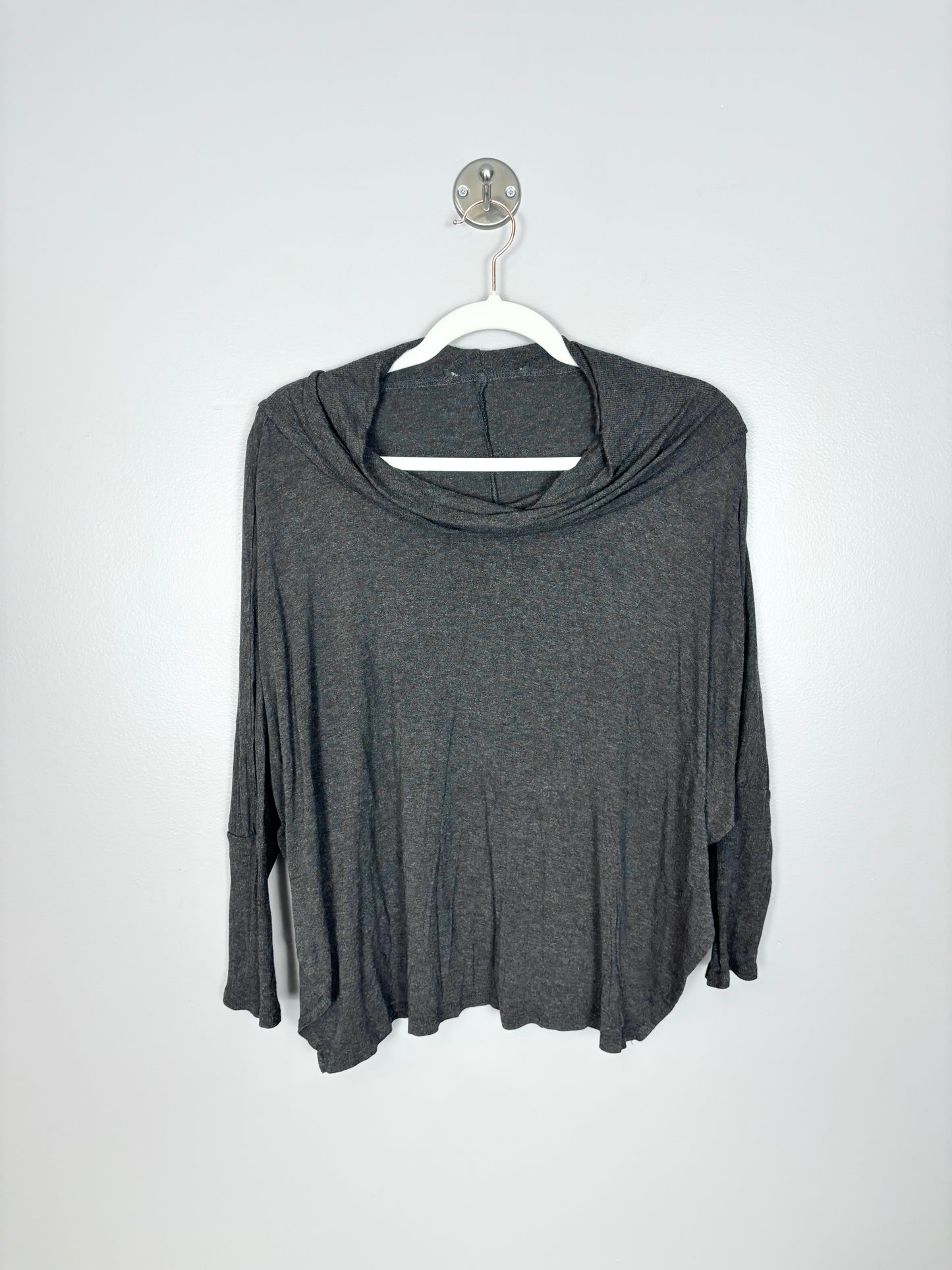 M - Thin Grey Cowl Sweater